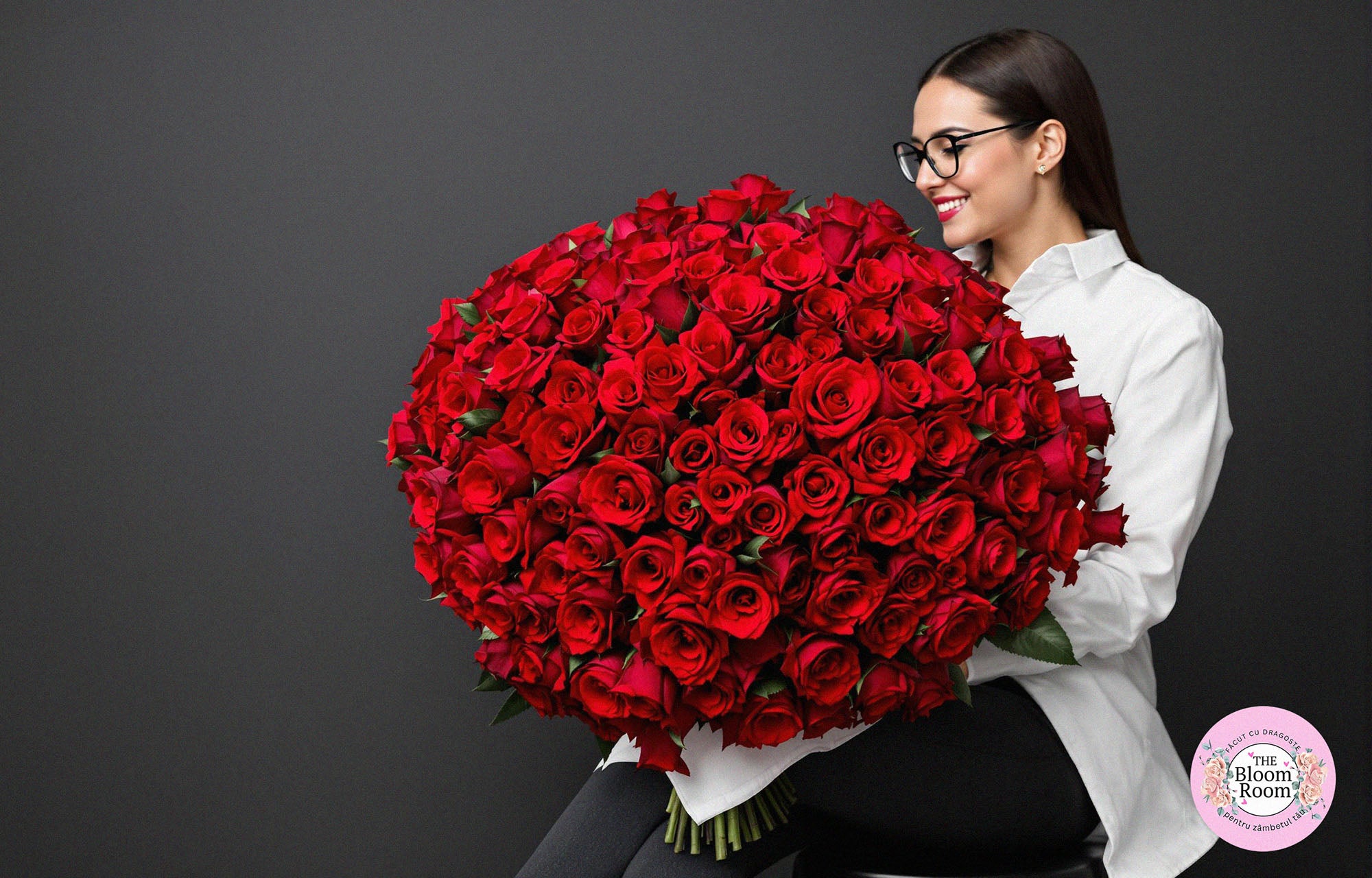 Buchet de 101 trandafiri rosii