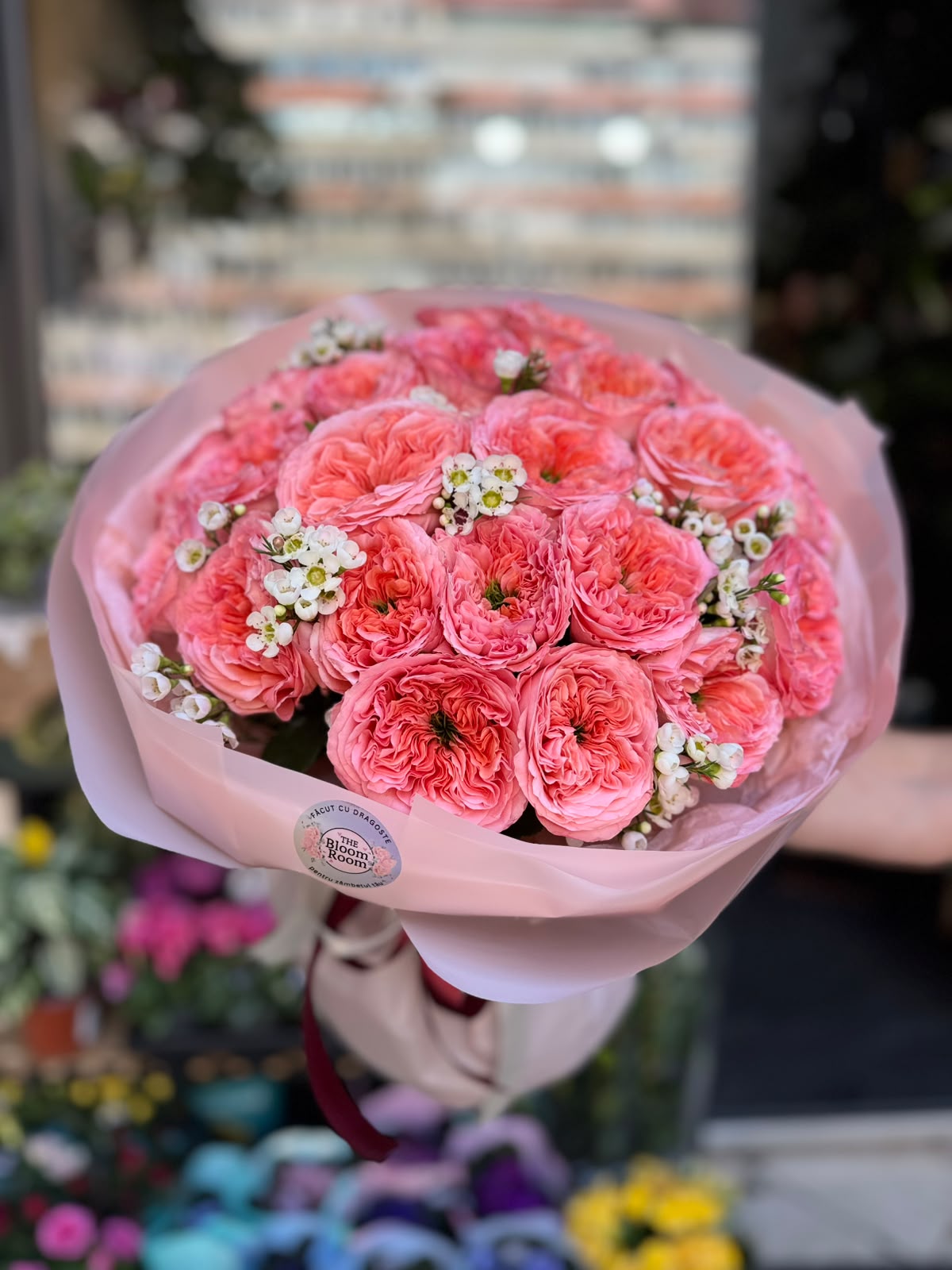 Buchet 23 Trandafiri Pivonați Roz