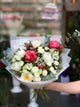 Bouquet of White and Pink Peonies with Roses