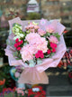 Buchet Hortensie Roz Trandafiri și Lisianthus