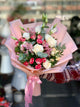 Buchet Mixt cu Trandafiri Lisianthus Alb și Alstroemeria