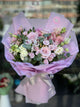 Buchet cu Trandafiri lavanda și roz pudră, Lisianthus si Alstroemeria