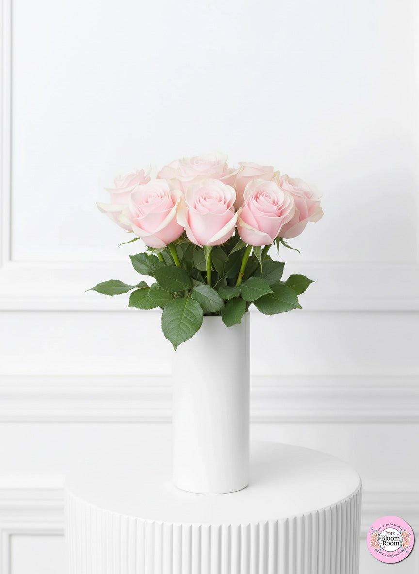 Buchet de 7 Trandafiri Roz