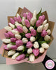 Bouquet de tulipes blanches et roses