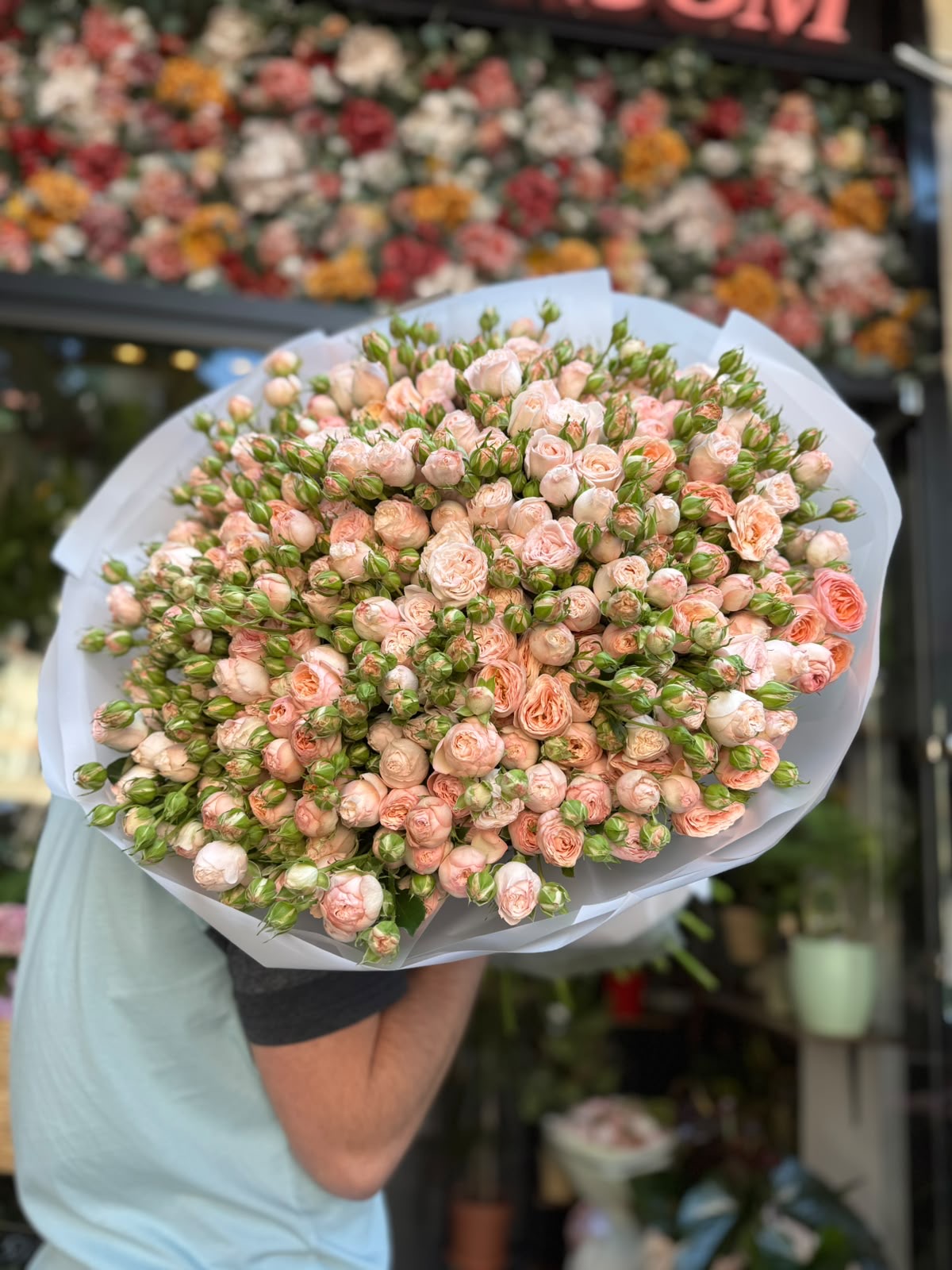 Buchet 55 Trandafiri Roz Spray