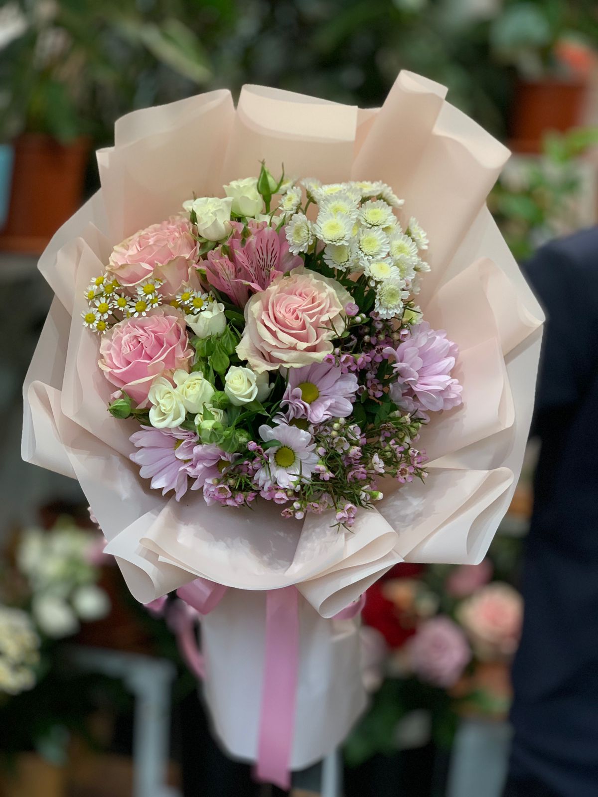 Mini Buchet Pastel Roz-Lila - The Bloom Room București