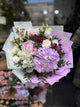 Buchet Mixt Lila cu Hortensie, Bujor, Eustoma si Alstroemeria