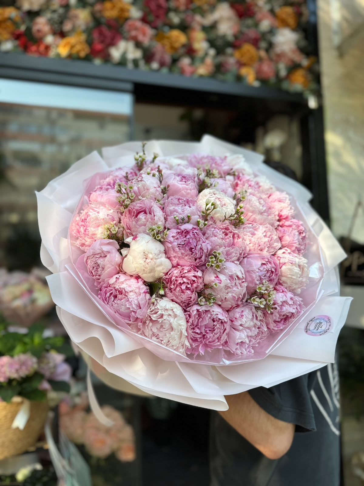 Buchet Lux 35 Bujori Roz Premium