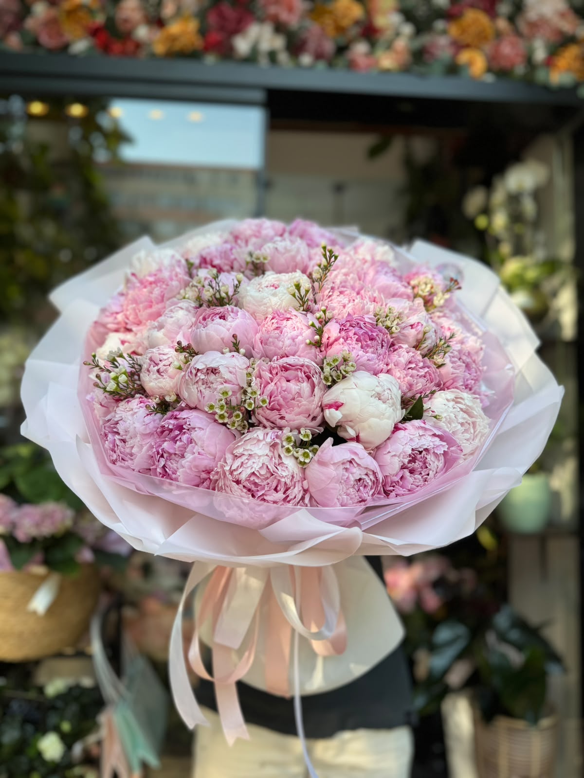 Buchet Lux 35 Bujori Roz Premium