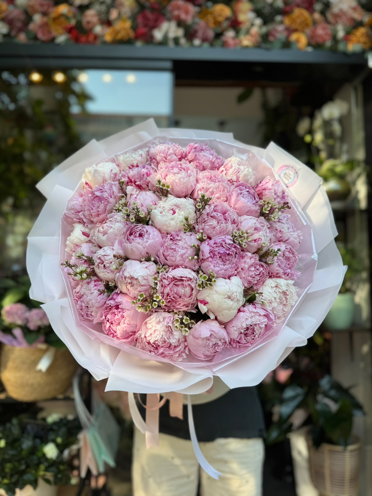 Buchet Lux 35 Bujori Roz Premium – The Bloom Room